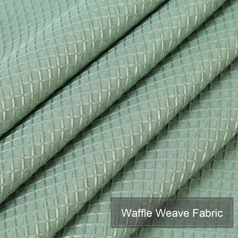 NANAN Small Kitchen Tier Curtain 24 Inch, Waffle Weave Textured Tailored Short Drapes for Bathroom Waterproof Window Covering Kitchen Cafe Curtain - 30" x 24", Sage, Set of 2 - Image 5